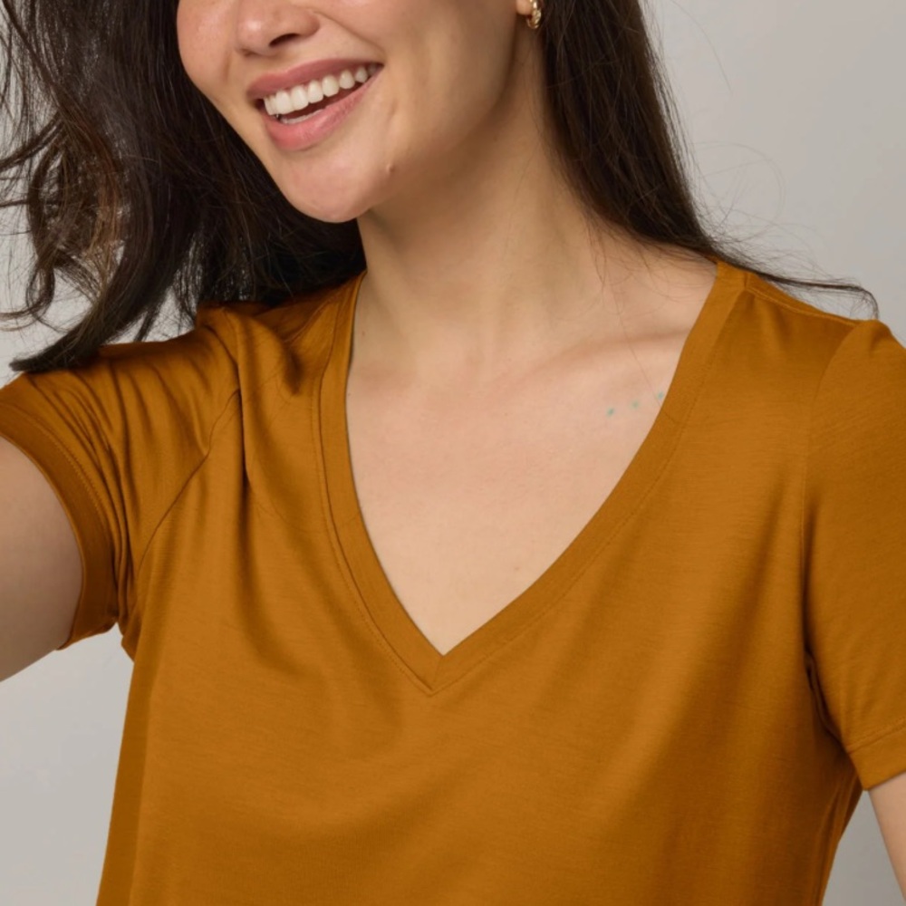Guess by Marciano Mustard V-Neck Blouse